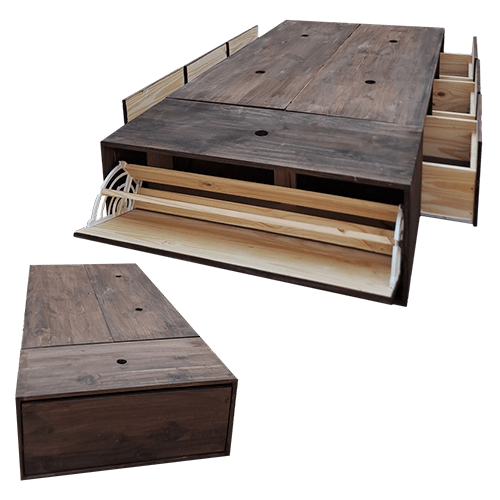 Cama Box 1 Plaza y Media 100X190X40
