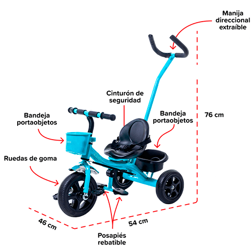 Triciclo con Manija Bebesit