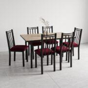 Juego de Mesa 150X80 + 6 Sillas 2 Pulgadas