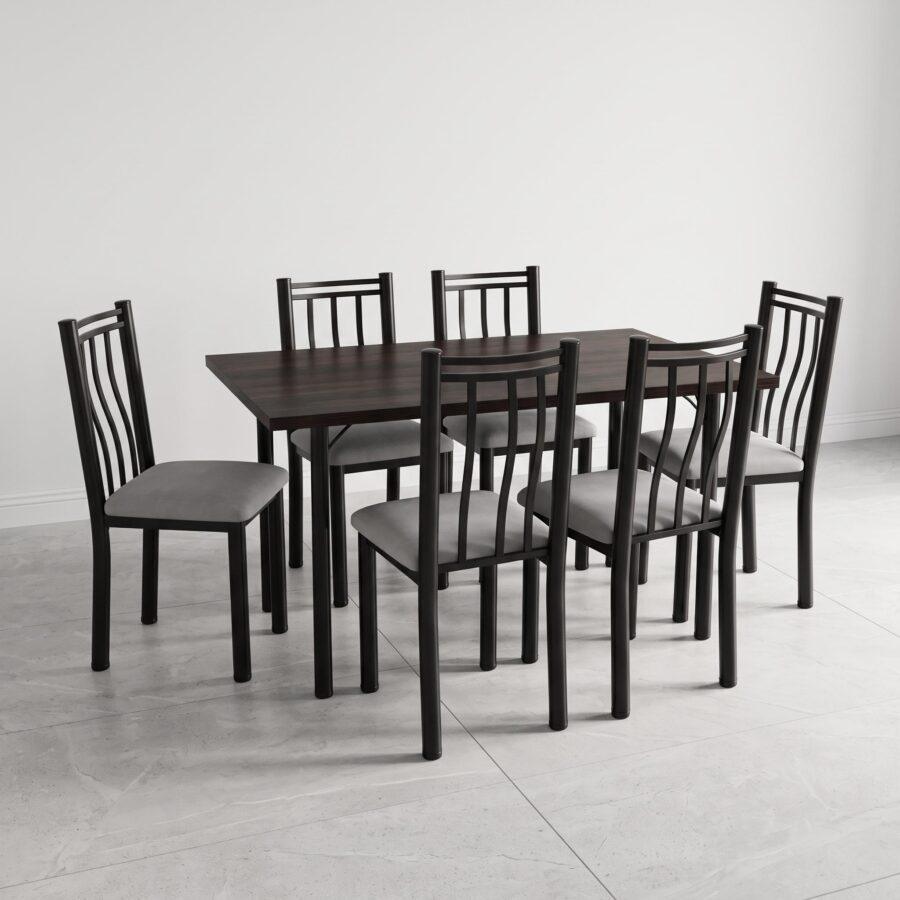 Juego de Mesa 150X80 + 6 Sillas 2 Pulgadas