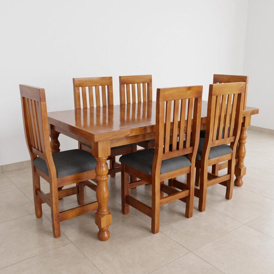 Juego de Mesa 160X90 + 6 Sillas Rejilla