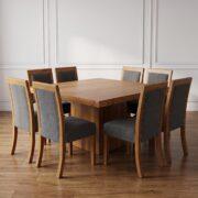 Juego de Mesa Torre 140X140 + 8 Sillas Curvas
