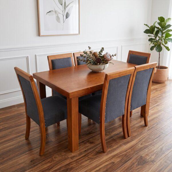 Juego de Mesa 160X90 4¨ + 6 Sillas Curvas