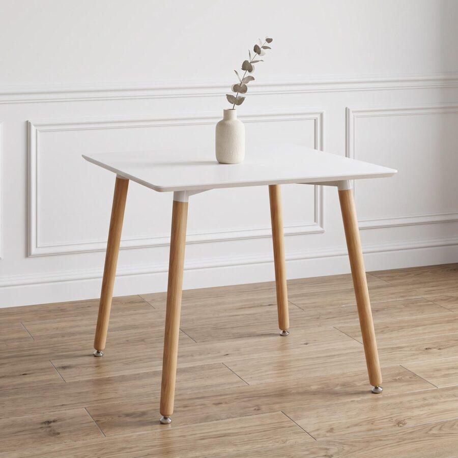 Mesa 70X70 Eames Patas Redondas Blanca