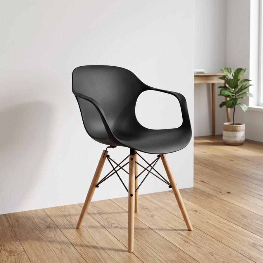 UN-SI-EA2-XN - 1 Sillon Eames Negro por Unidad