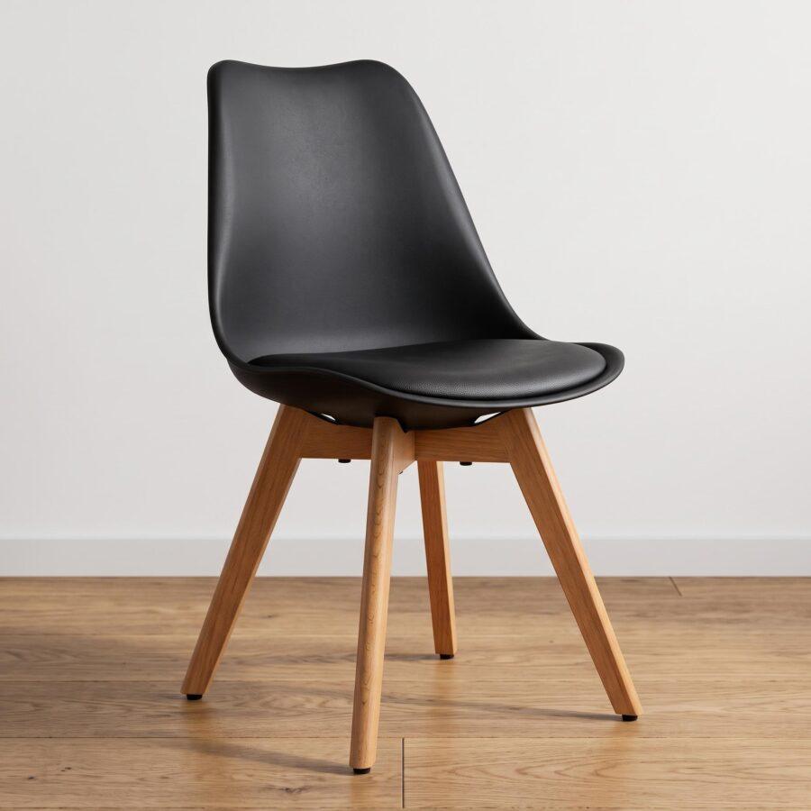 UN-SI-TUL-XN - 2 Set X4 Sillas Tulip Negro