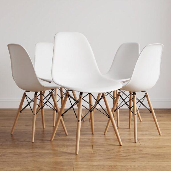 UN-SS-004-EB - 1 Set X4 Sillas Eames Blanca
