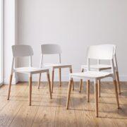 UN-SS-004-MB - 1 Set X4 Sillas Milan Blanco