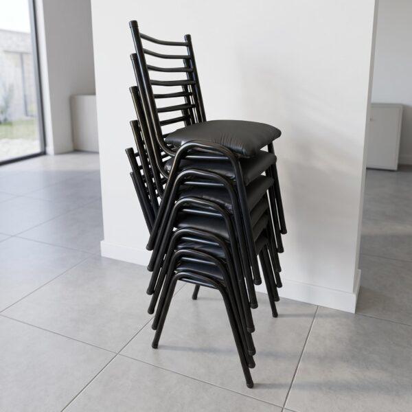Set X 6 Sillas Apilable Caño 351